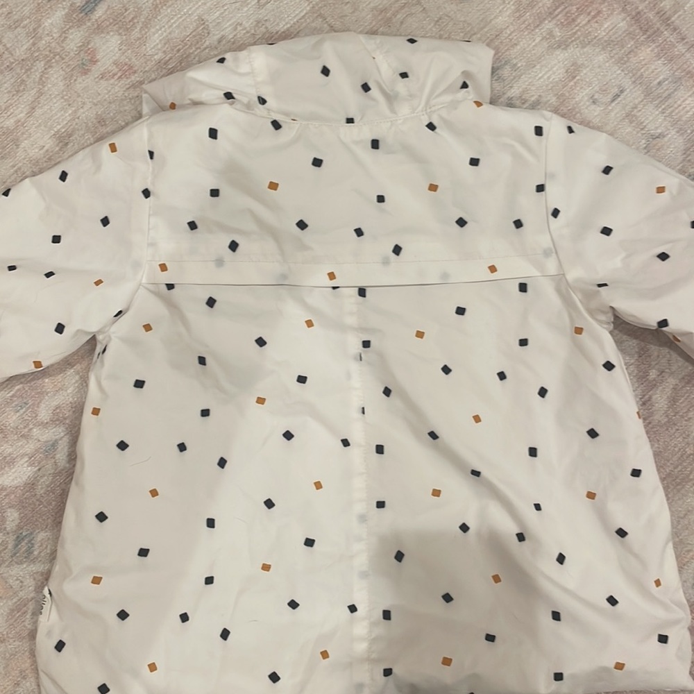 Miles Raincoat in white black and mustard yellow confetti pieces - Picture 5 of 5